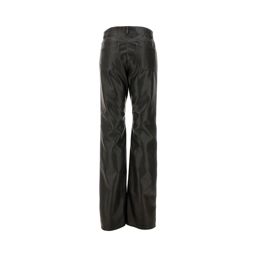 Pantalone a gamba dritta in ecopelle