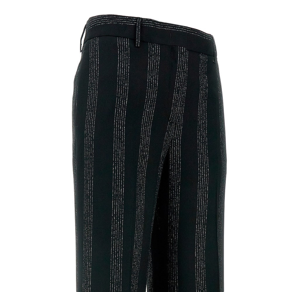 Lurex pinstriped wool pants