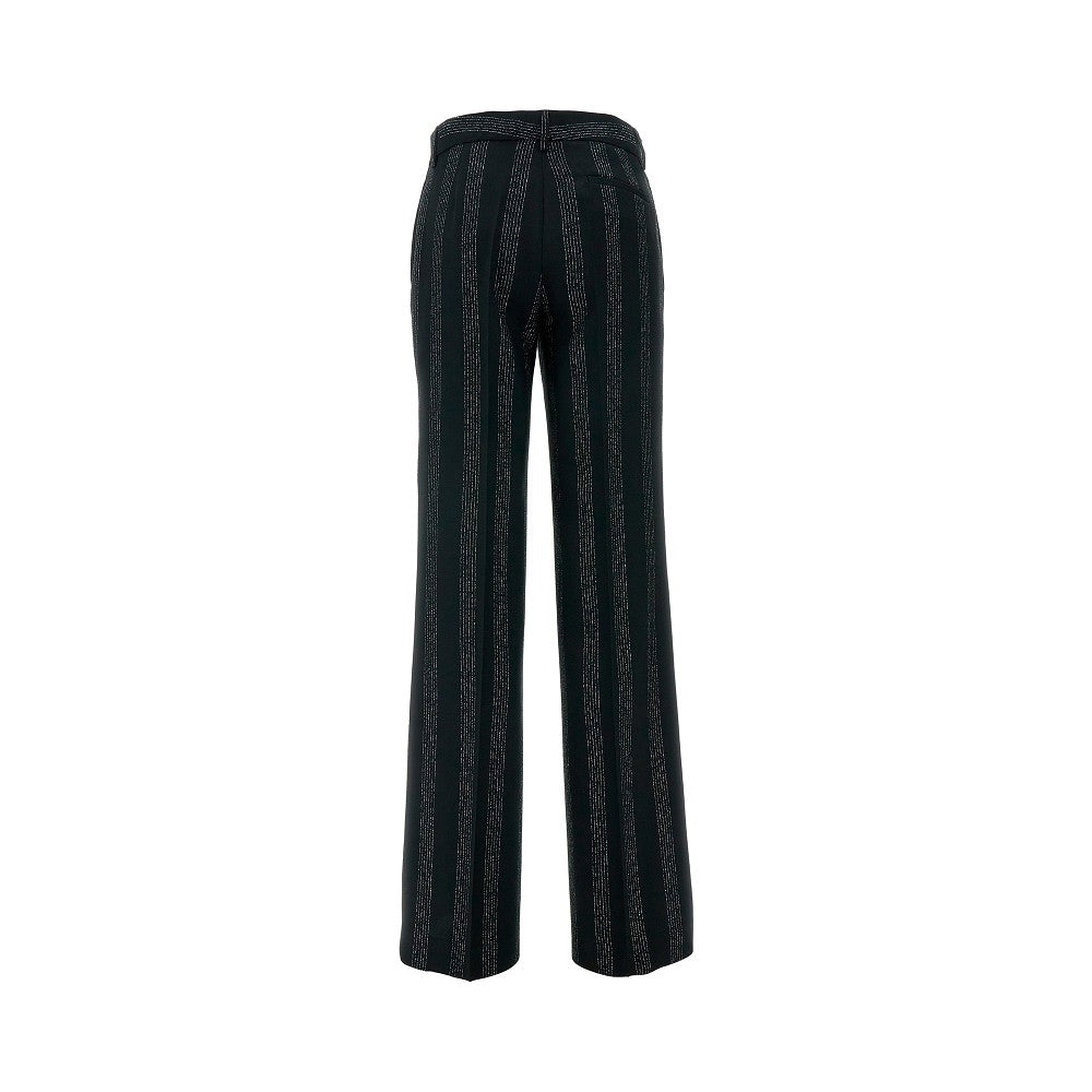 Lurex pinstriped wool pants