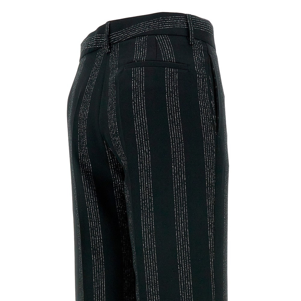 Lurex pinstriped wool pants