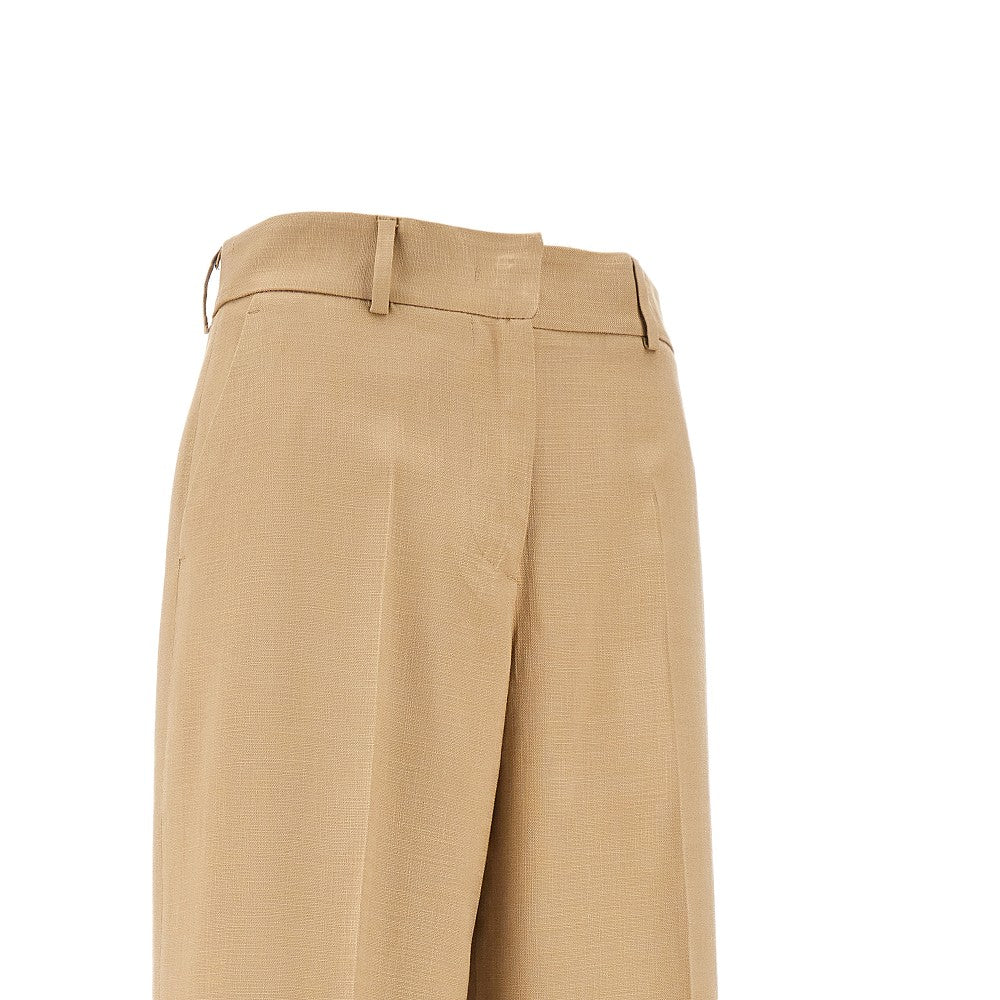 Viscose-blend wide leg pants