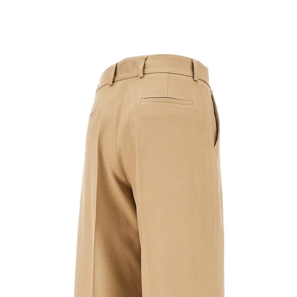 Viscose-blend wide leg pants