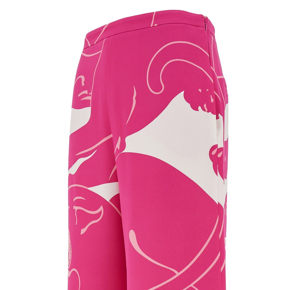 Pantalone cropped ampio in Cady Panther