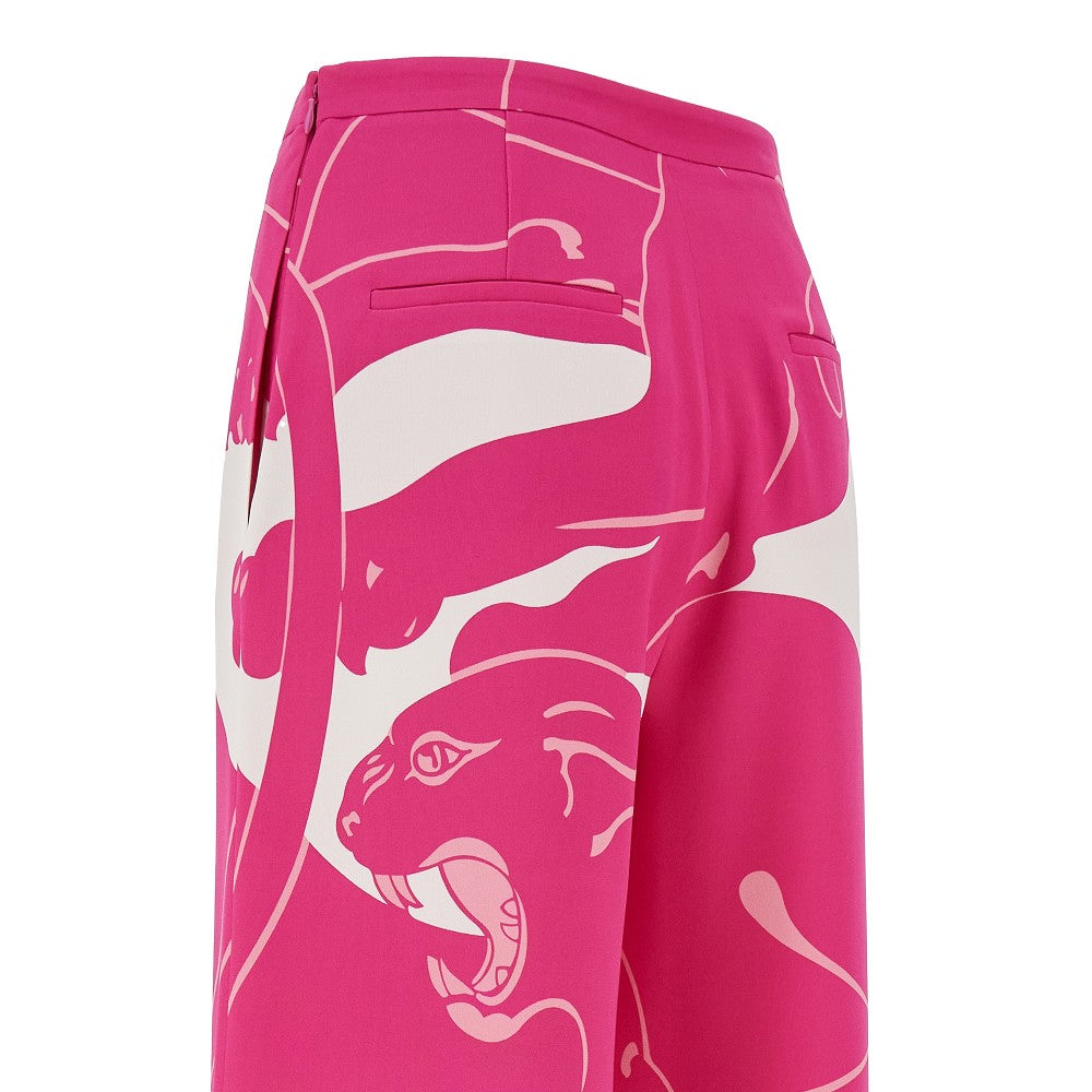 Pantalone cropped ampio in Cady Panther