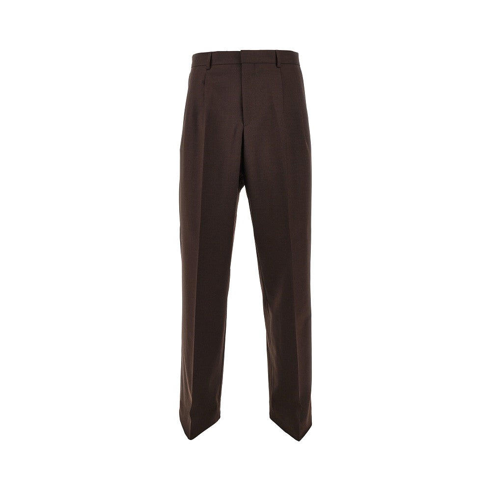 Wide leg pleated trousers