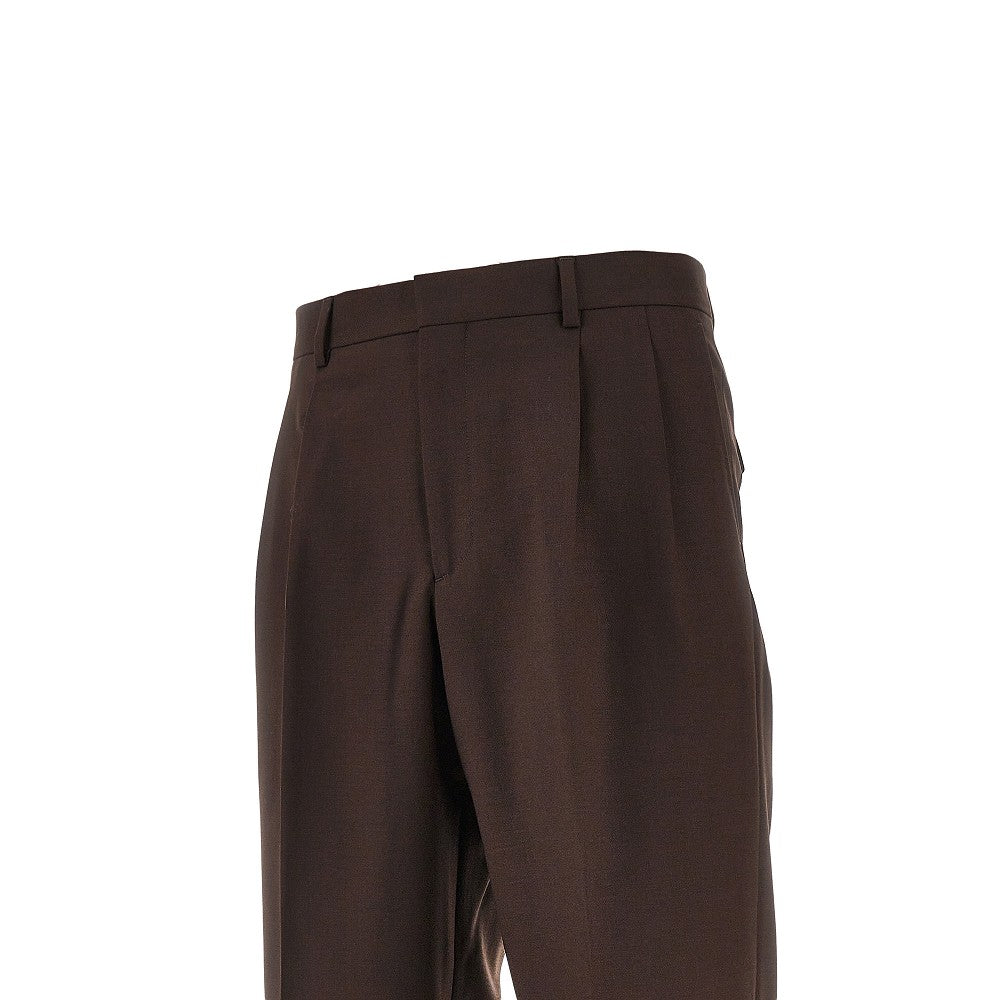 Wide leg pleated trousers