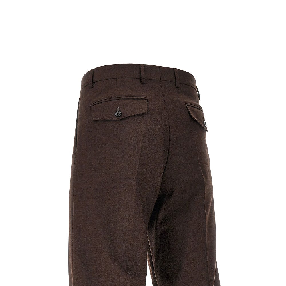 Wide leg pleated trousers