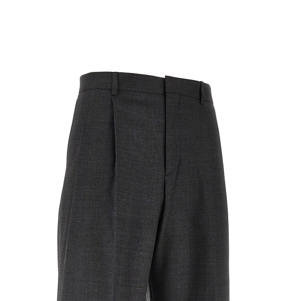Wide leg pleated trousers