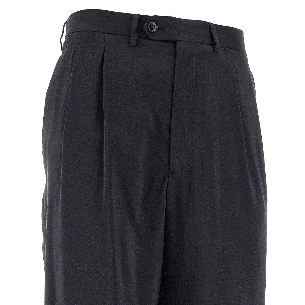 Pantalone in twill di seta con pinces