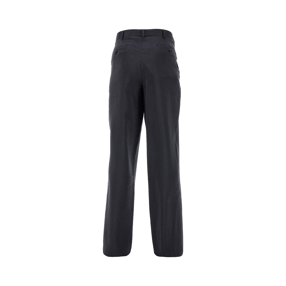 Pantalone in twill di seta con pinces