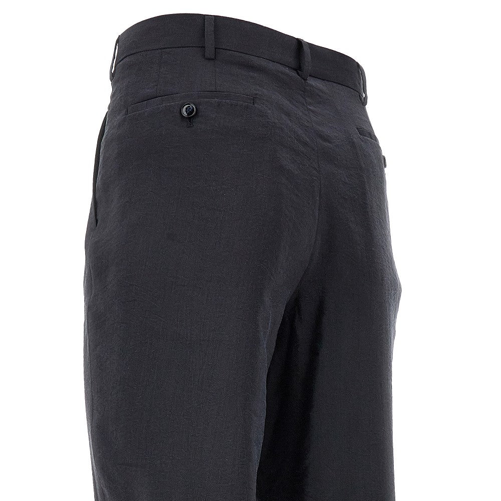Pantalone in twill di seta con pinces