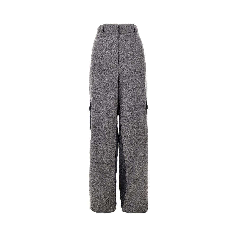 Two-tone wool cargo pants