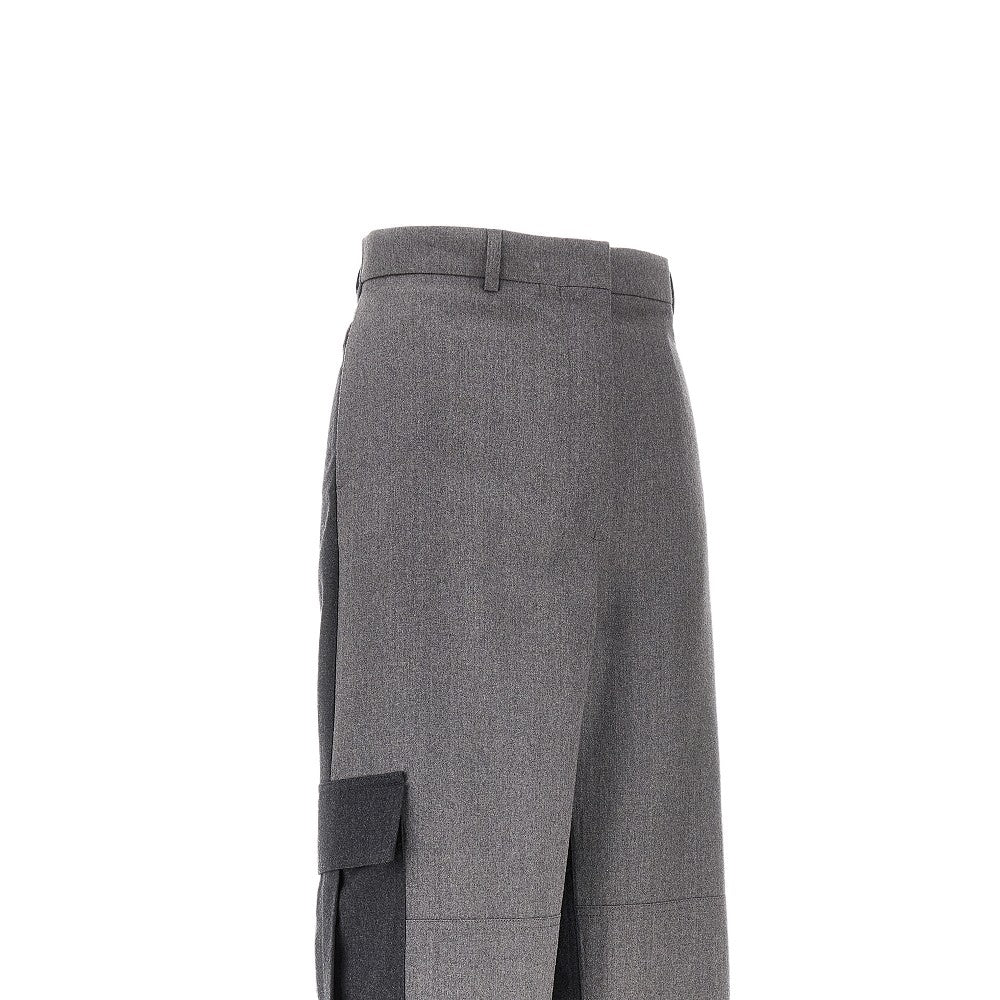 Two-tone wool cargo pants