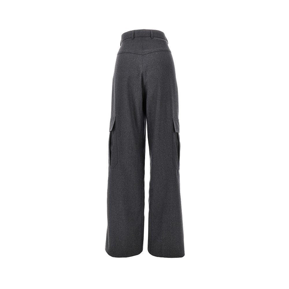 Two-tone wool cargo pants