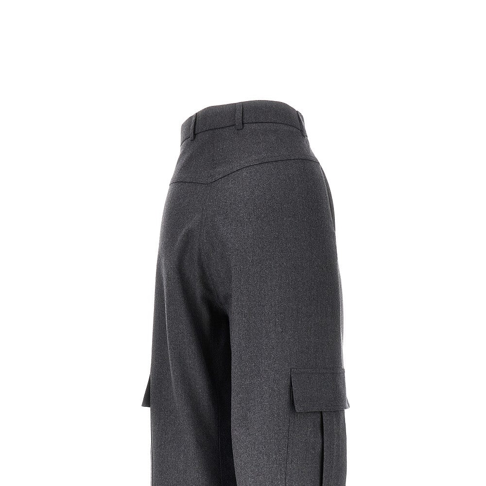 Two-tone wool cargo pants