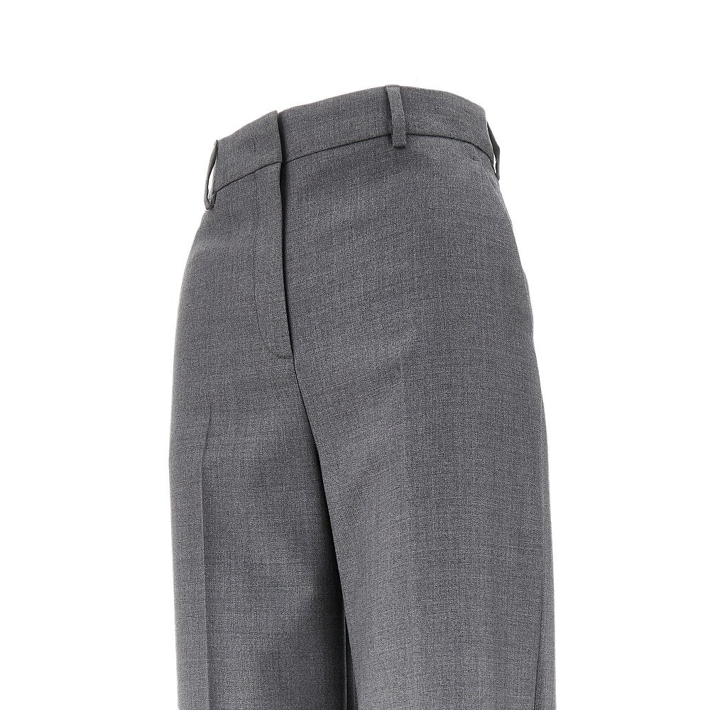 Pantalone in lana vergine con risvolto