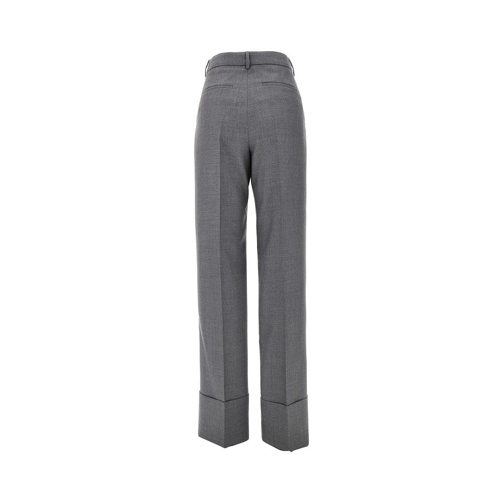 Pantalone in lana vergine con risvolto