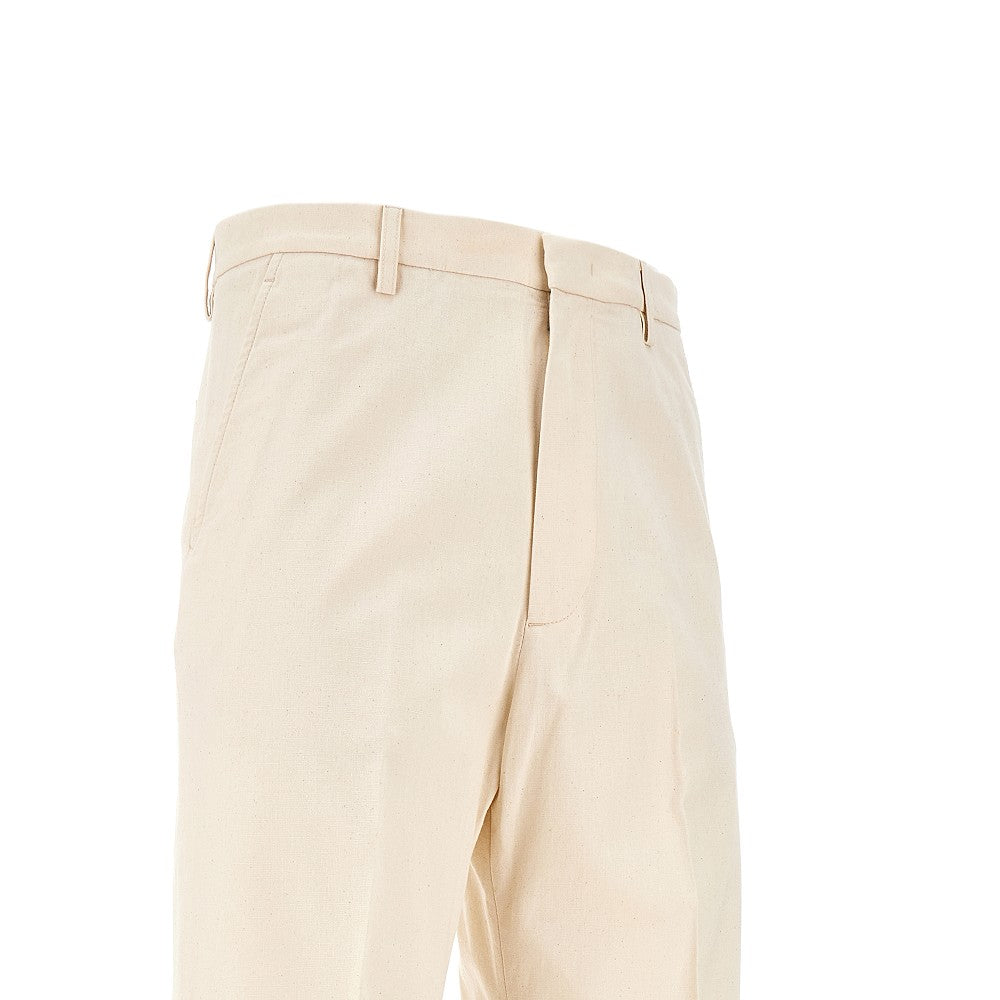 Pantalone in tela con risvolto