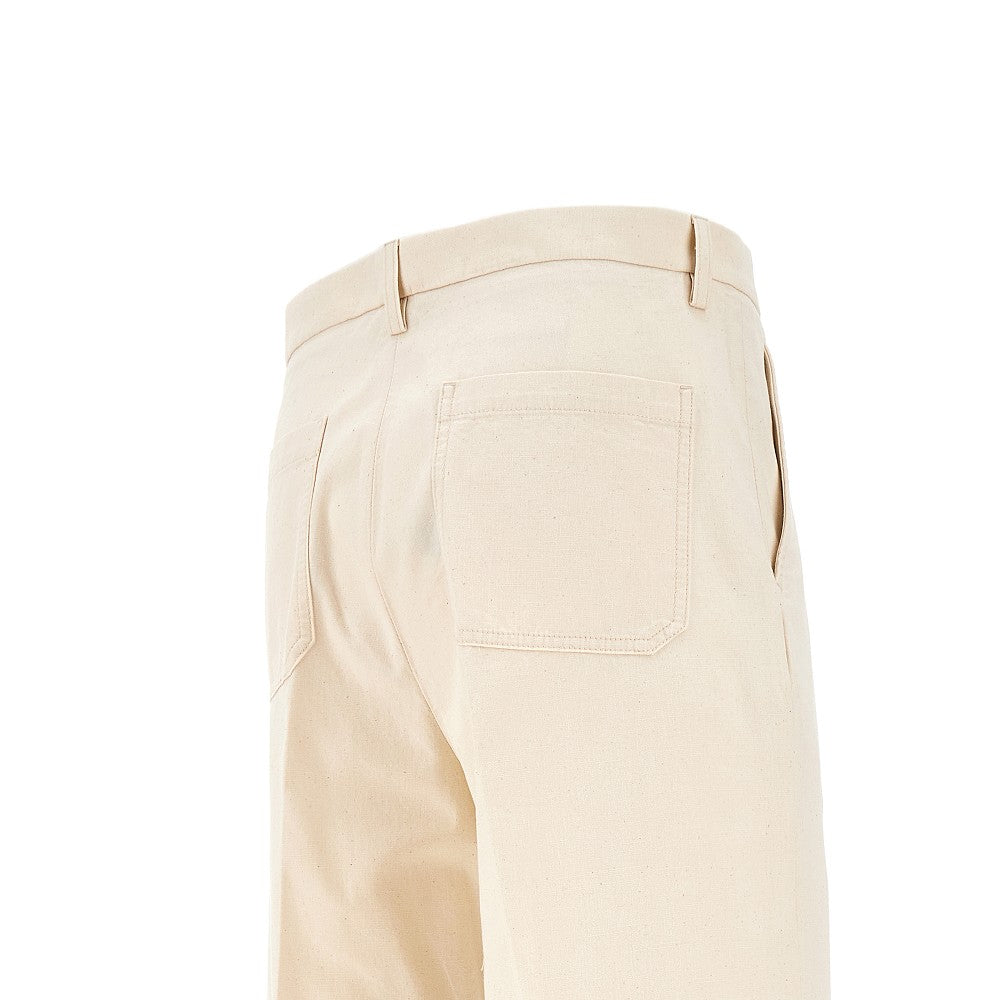 Pantalone in tela con risvolto