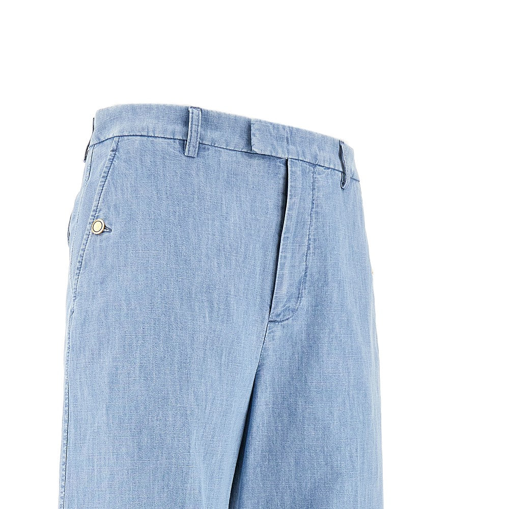 Wide leg denim pants