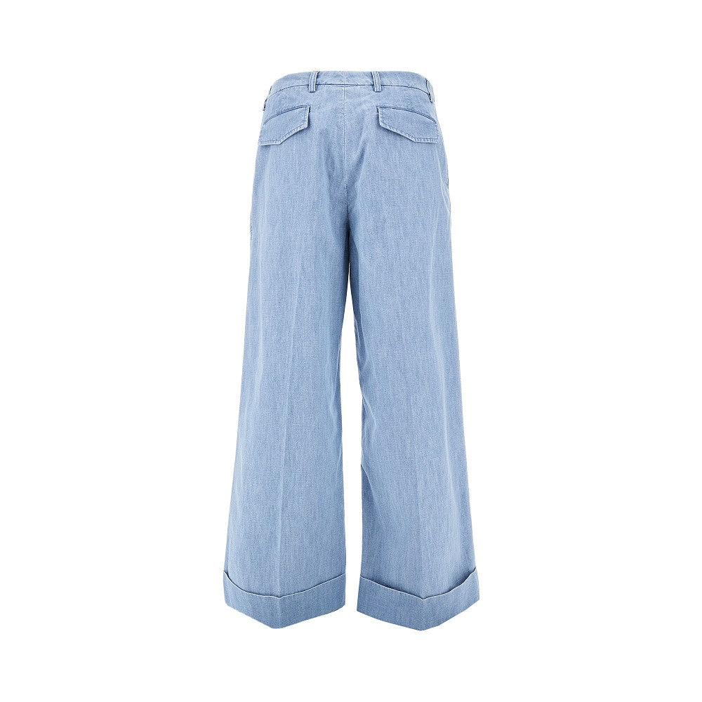 Wide leg denim pants