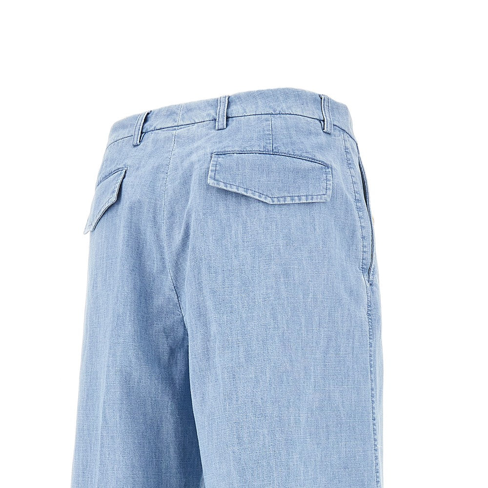 Wide leg denim pants