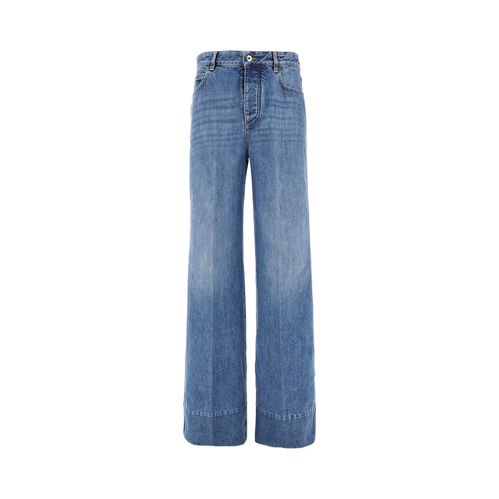 Vintage Wash denim wide leg jeans