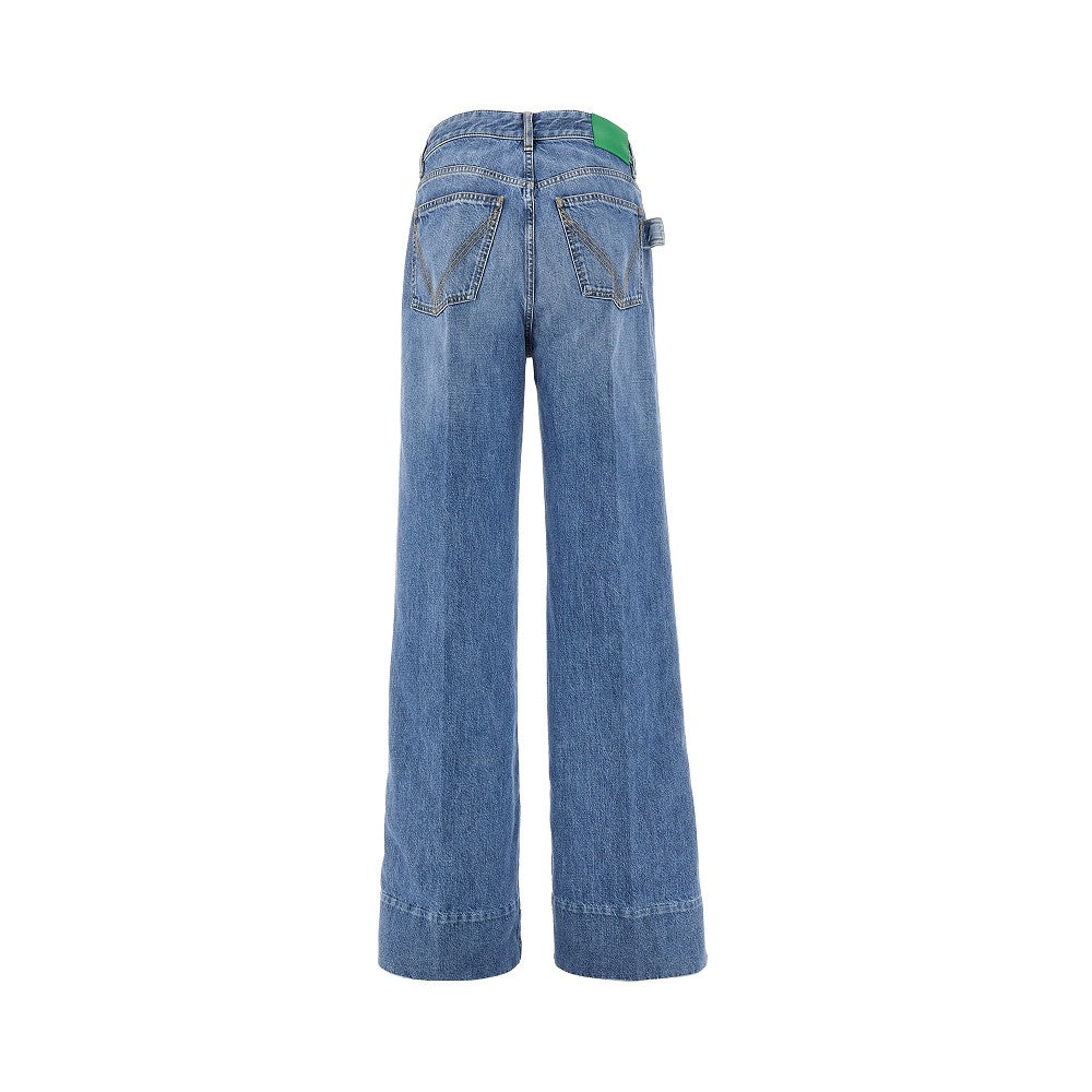 Vintage Wash denim wide leg jeans