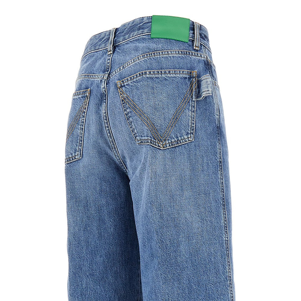 Vintage Wash denim wide leg jeans