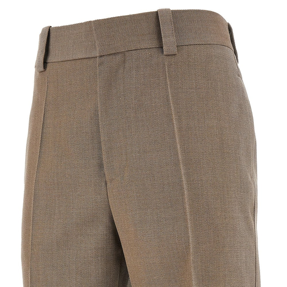 Pantalone cropped in twill di lana