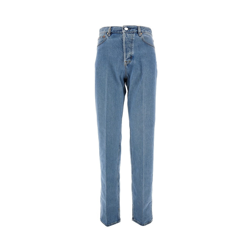 Jeans dritti in denim délavé