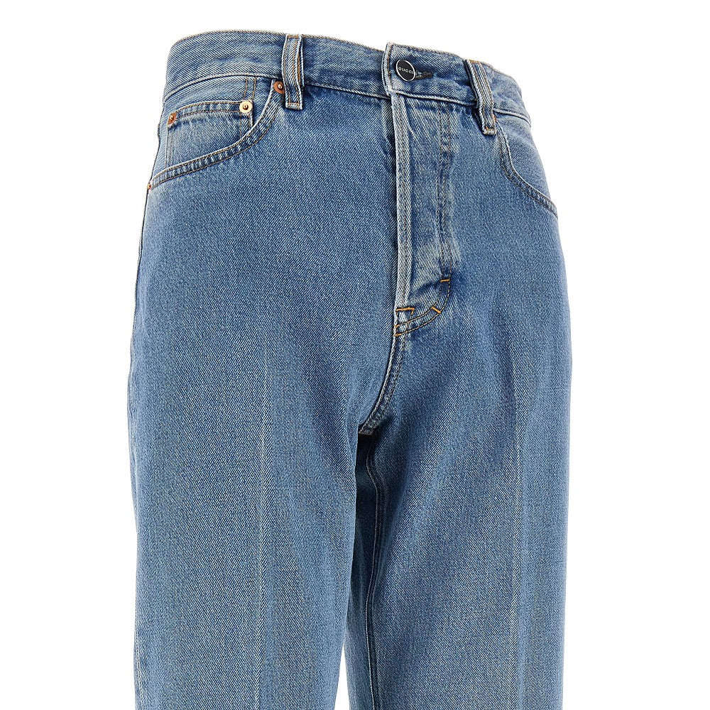 Jeans dritti in denim délavé