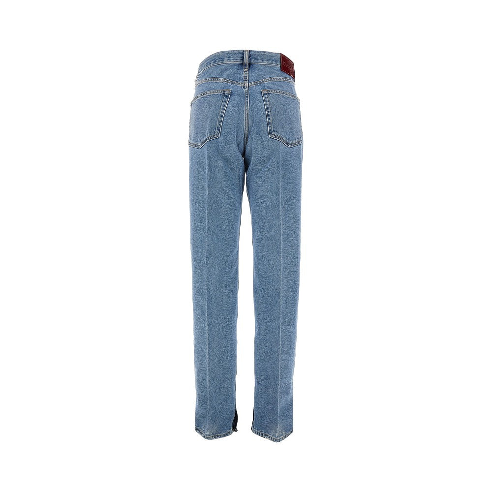 Jeans dritti in denim délavé