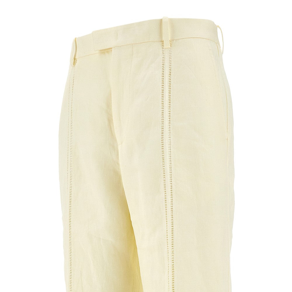 Straight leg linen pants