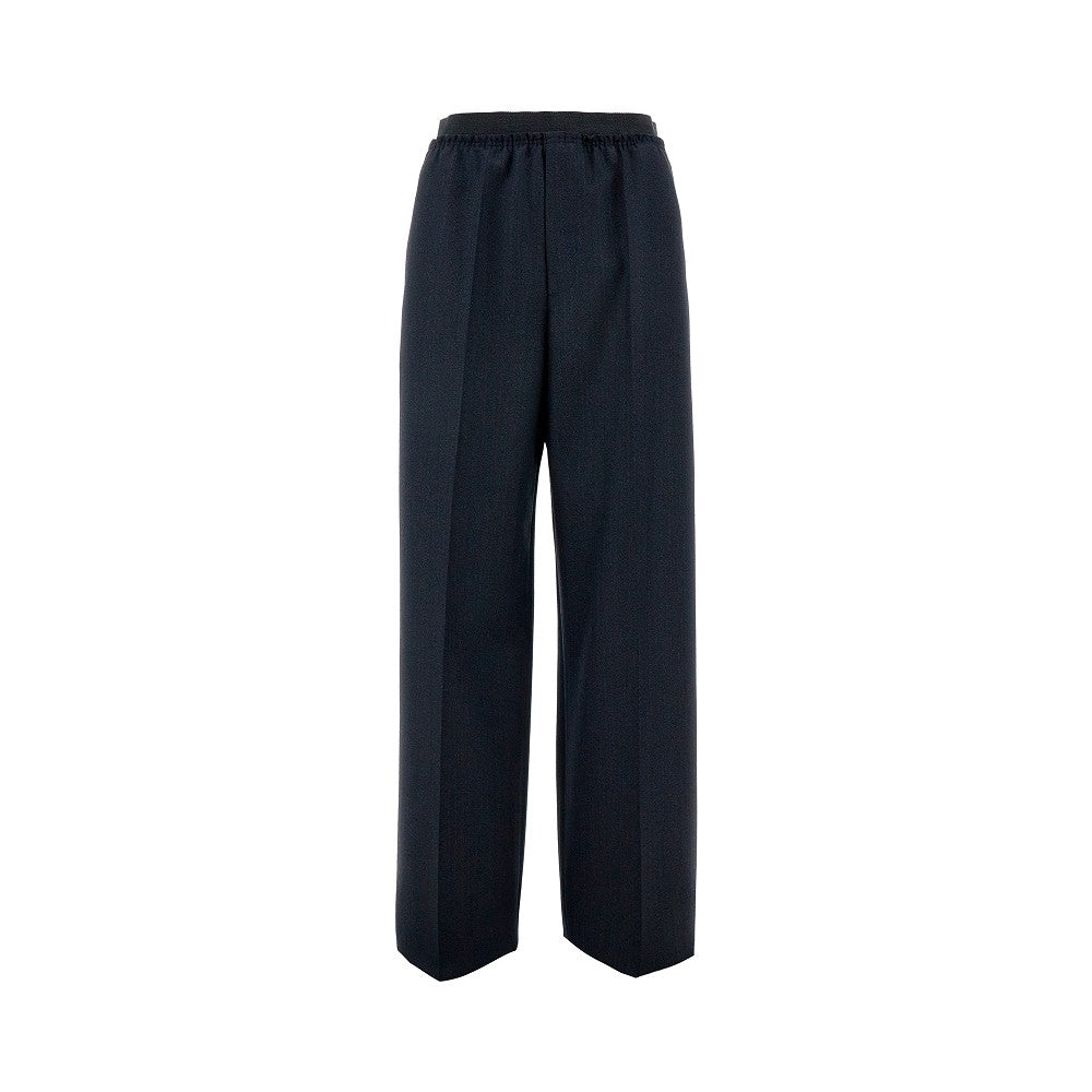 Elastic waist wool pants