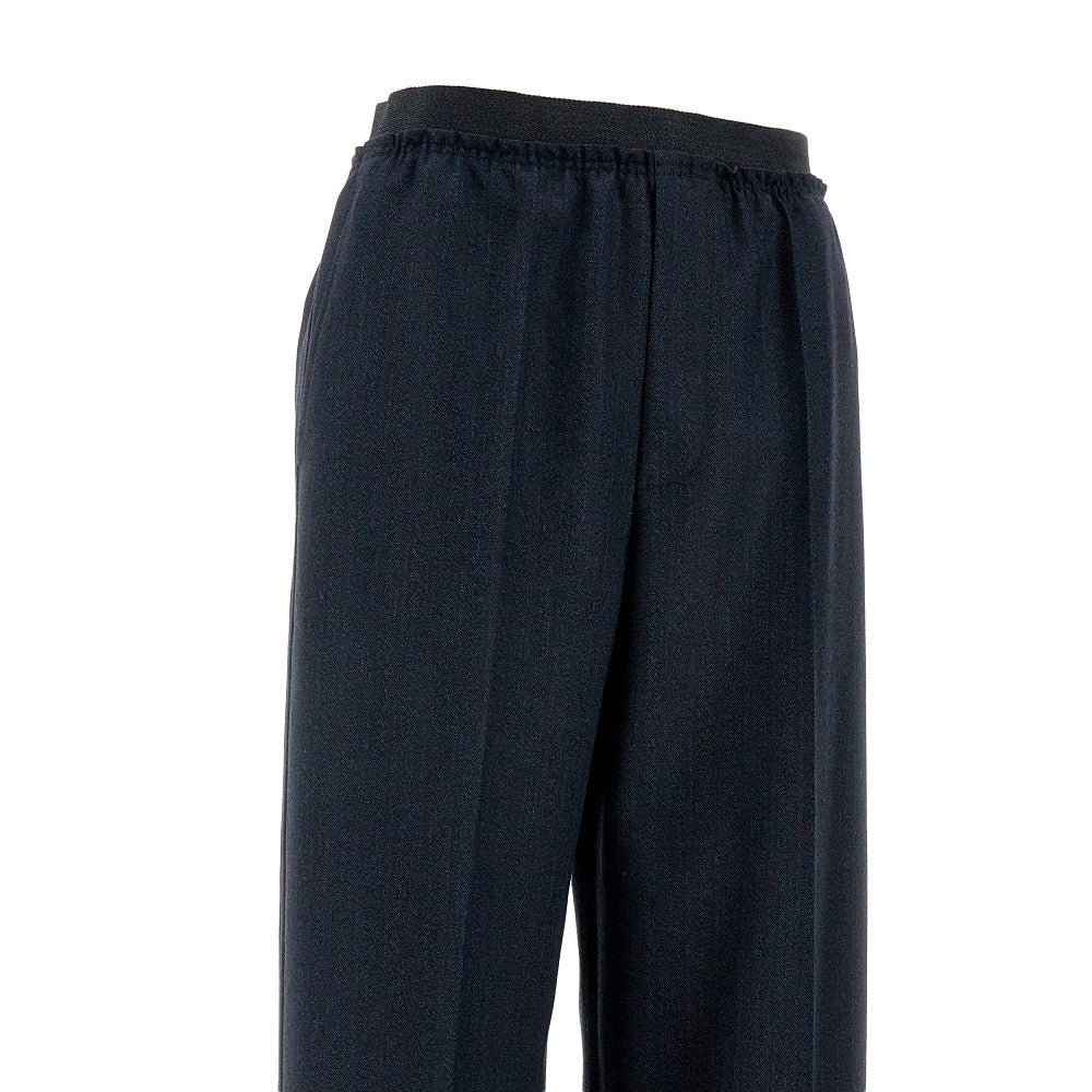 Elastic waist wool pants