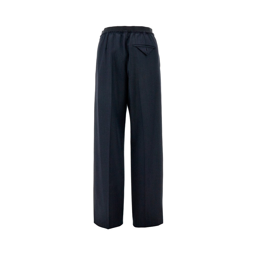 Elastic waist wool pants