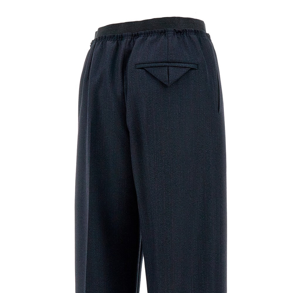 Elastic waist wool pants