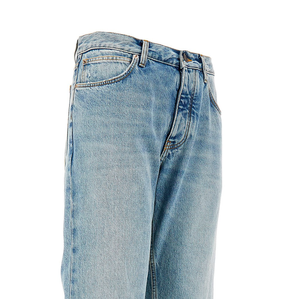 Low-rise straight-leg jeans