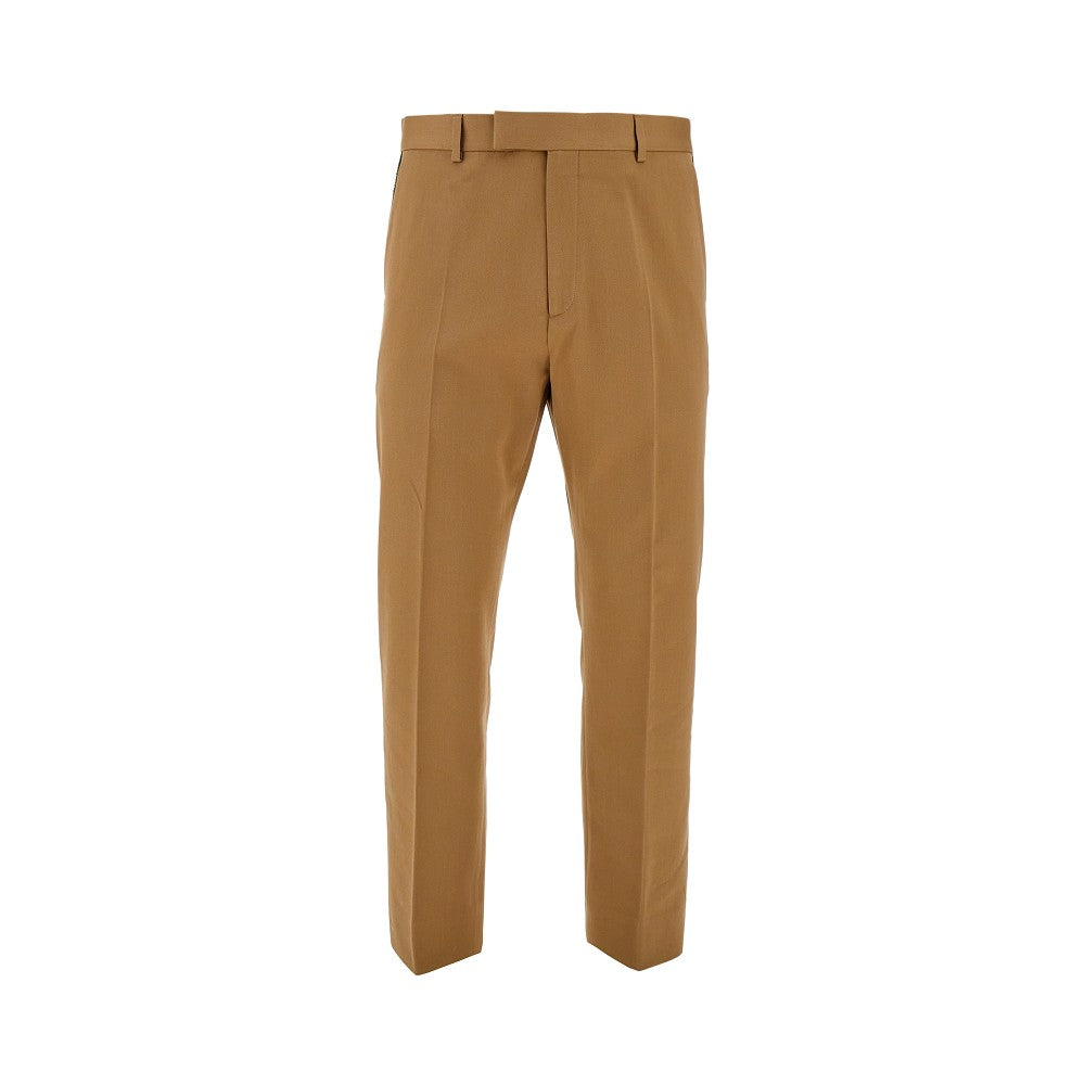 Pantalone in gabardine con nastro Web
