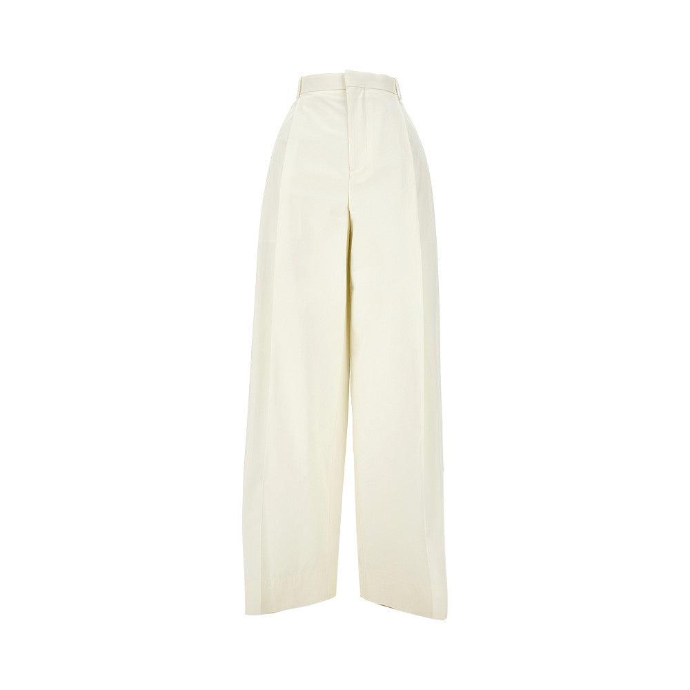 Pantalone a gamba ampia in twill