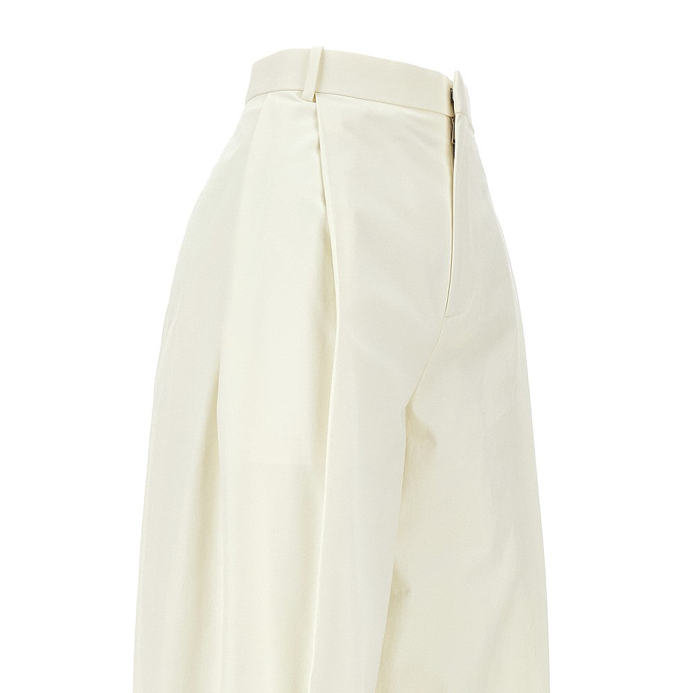 Pantalone a gamba ampia in twill