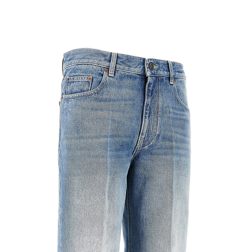 Jeans dritti con effetto risvolto