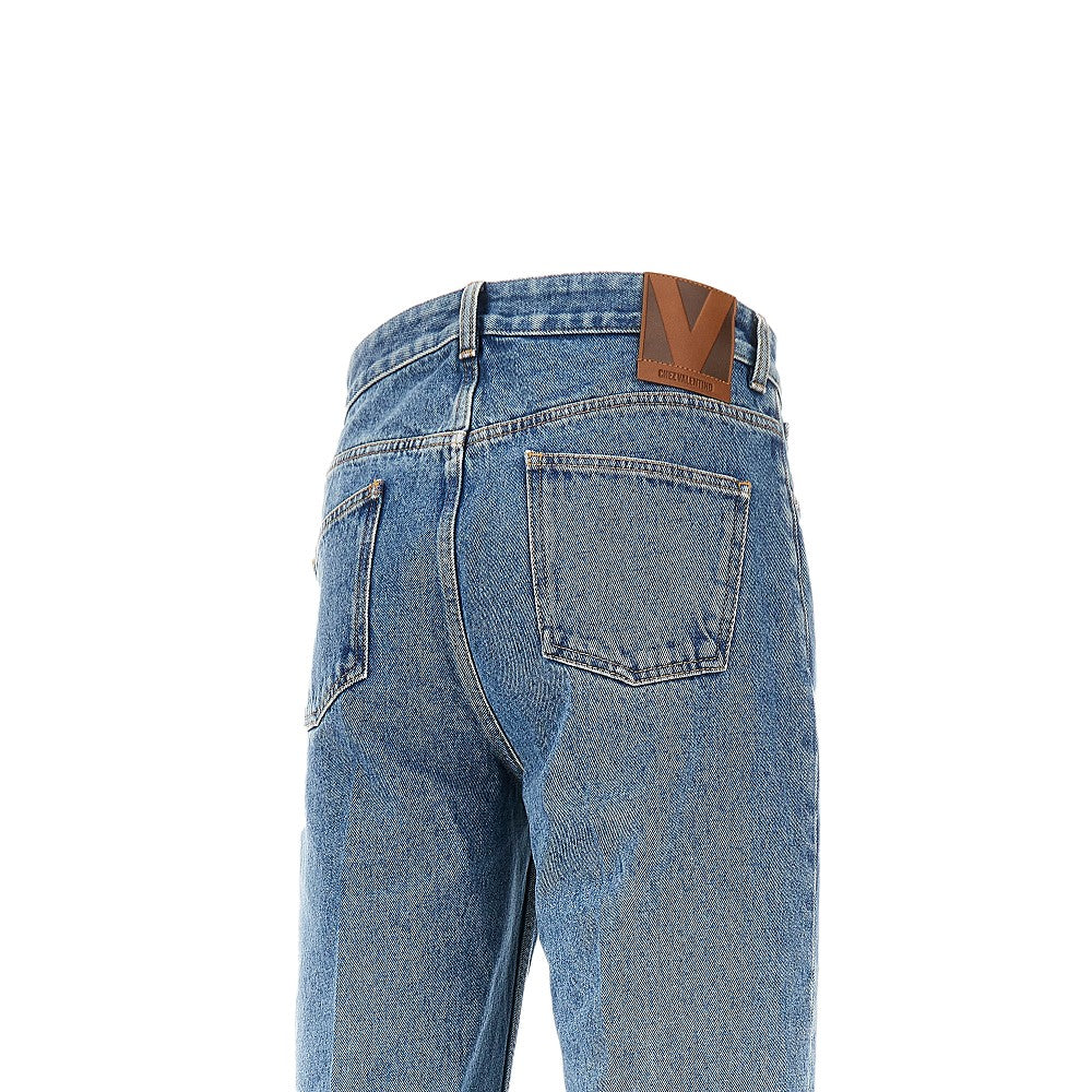 Five-pocket jeans with studs and eyelets