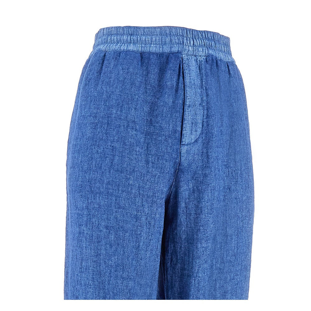 Pantalone in lino con motivo EKD