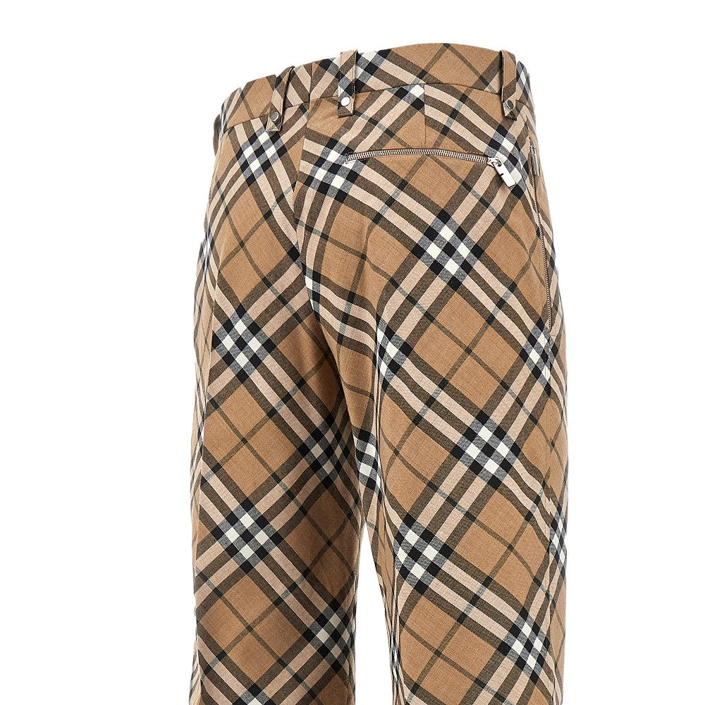 Pantalone sartoriale in misto lana Check