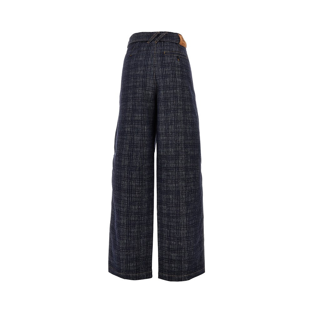 Jeans in denim Check con cintura