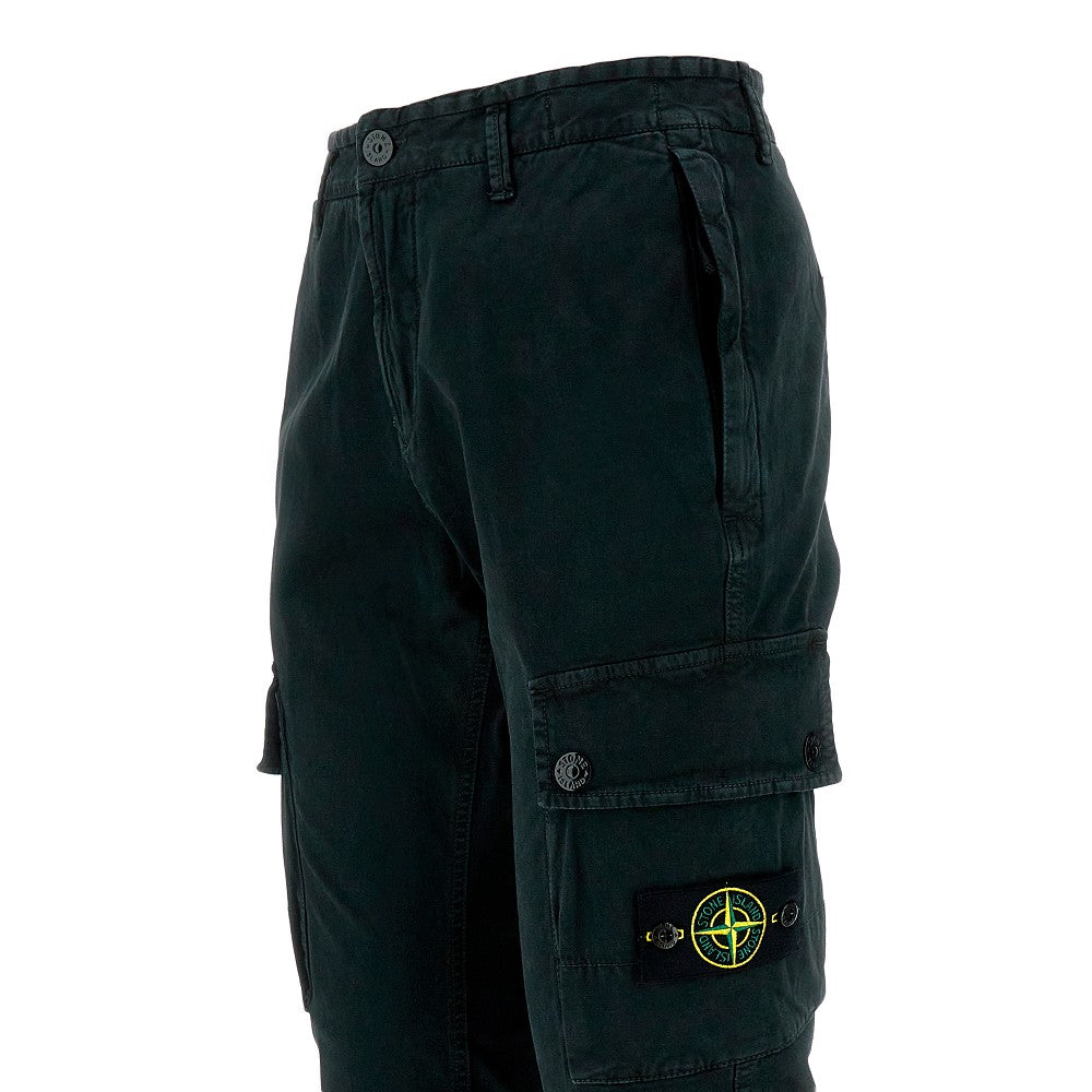 Pantalone cargo in cotone elasticizzato