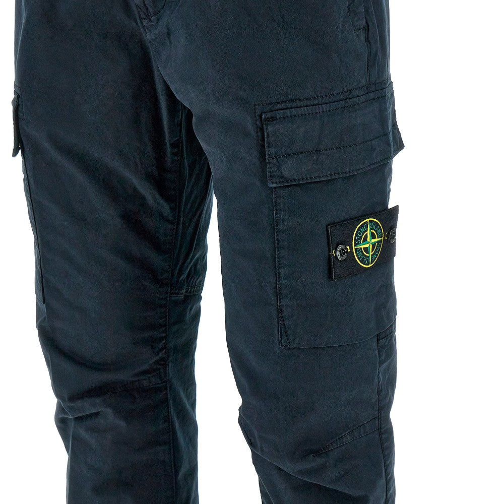 Stretch cotton cargo trousers