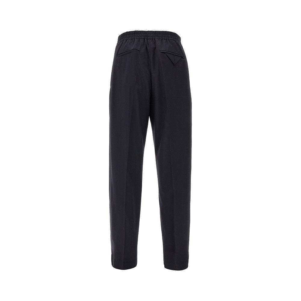 Light wool pants with elasticated waist